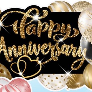 Gold Sparkle Happy Anniversary Yard Party