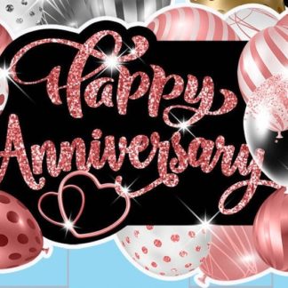 Rosegold Sparkle Happy Anniversary Yard Party