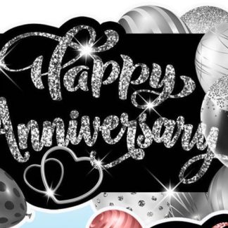 Silver Sparkle Happy Anniversary Yard Party